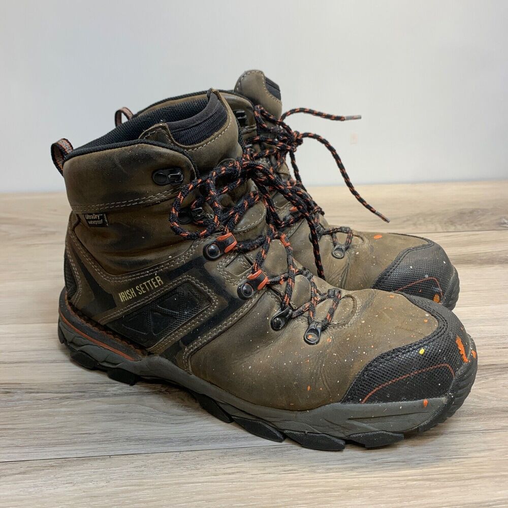 Irish Setter 83628 Crosby Waterproof Leather CSA Safety Toe Boot Mens Size 10 43